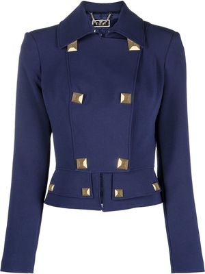 Elisabetta Franchi stud-detail double-breasted jacket - Blue