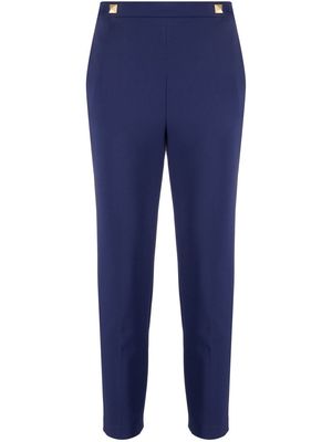 Elisabetta Franchi stud-embellished cropped trousers - Blue