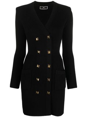 Elisabetta Franchi stud-embellished ribbed-knit dress - Black