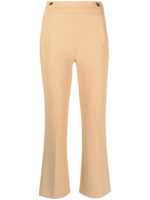 Elisabetta Franchi studded stretch cropped trousers - Neutrals