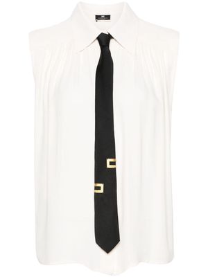 Elisabetta Franchi tie-detailing sleeveless shirt - Neutrals