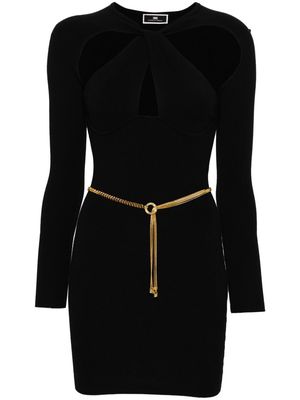 Elisabetta Franchi twist-detail ribbed-knit minidress - Black