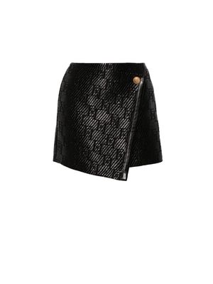 Elisabetta Franchi wrap-design jacquard miniskirt - Black