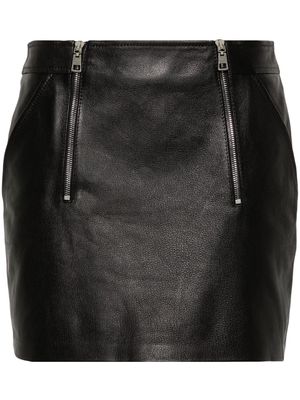 Elisabetta Franchi zip-detail leather miniskirt - Black