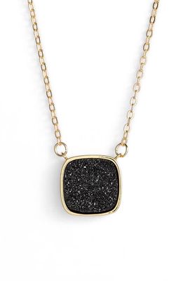 Elise M. Athena Cabochon Pendant Necklace in Black