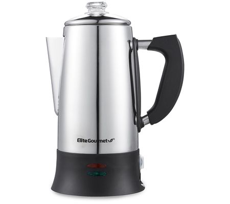 Elite Gourmet 12-Cup Electric Coffee Percolator Clear Brew