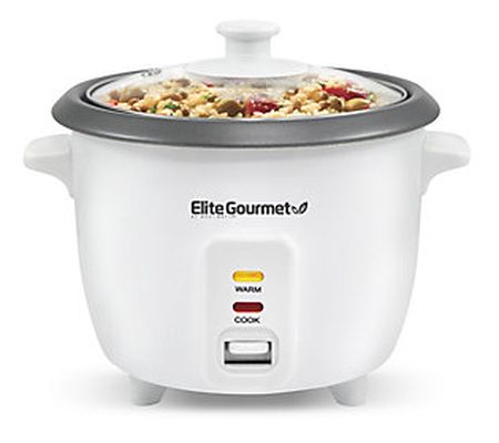 Elite Gourmet 6-Cup Nonstick Rice Cooker with S team Tray