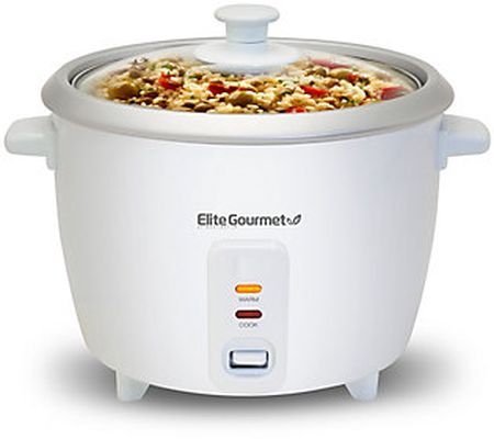 Elite Gourmet 6-cup Rice Cooker with Glass Lid