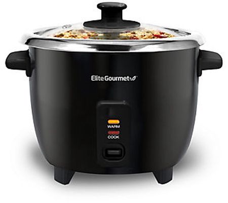 Elite Gourmet 6-cup Rice Cooker with  Stainless Steel Pot
