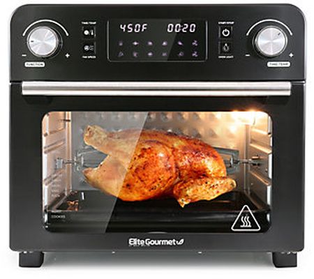 Elite Gourmet Programmable 23-Liter Air Fryer R otisserie Oven