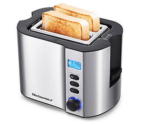 Elite Gourmet Stainless Steel 2-Slice LCD Toast er