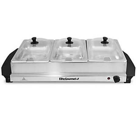 Elite Platinum 3-Tray Stainless Steel Electric uffet Server