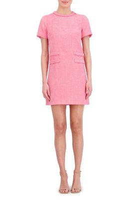 Eliza J Braid Detail Tweed Dress in Pink