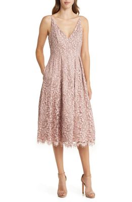 Eliza J Lace Overlay Dress in Blush