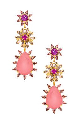 Elizabeth Cole Marguerite Earrings in Pink.