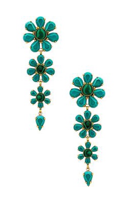 Elizabeth Cole Odette Earrings in Blue.