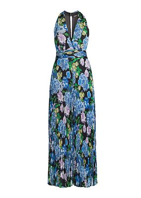 Elizabeth Floral Satin Maxi Dress