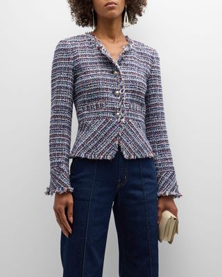 Elizabeth Frayed Peplum Jacket