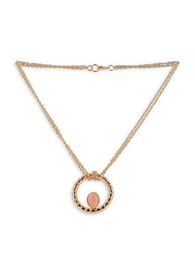 Elizabeth Gold-Plated & Pink Quartz Pendant Necklace