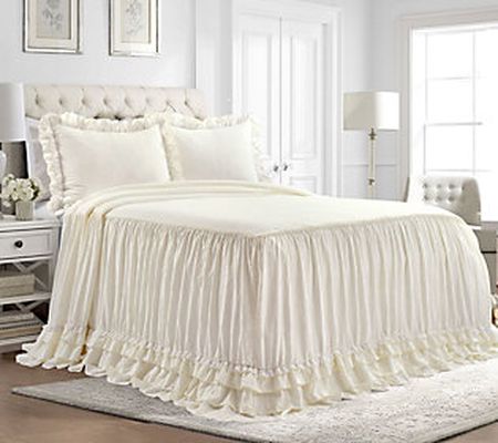 Ella Shabby Chic Ruffle Lace 3Pc King Bedspread by Lush Decor