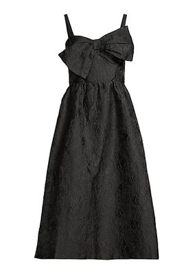 Ellara Jacquard Bow Midi-Dress