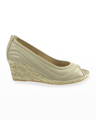 Ellary Quilted Napa Wedge Espadrille Sandals