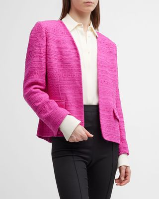 Elle Open-Front Tweed Jacket