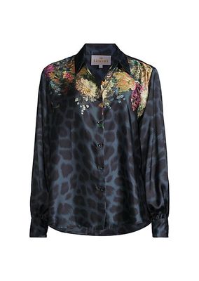 Elle Printed Satin Blouse