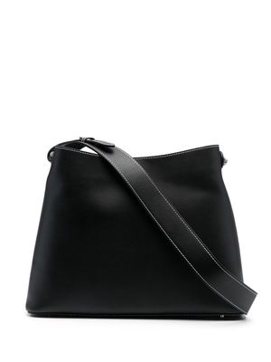 Elleme contrast-stitch leather crossbody bag - Black