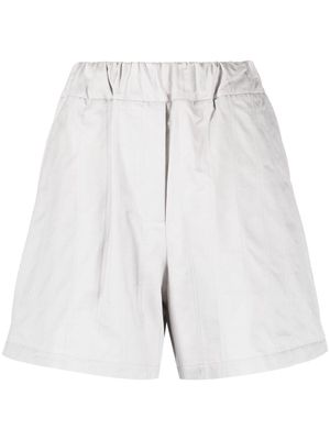 Elleme elasticated-waistband cotton shorts - Grey