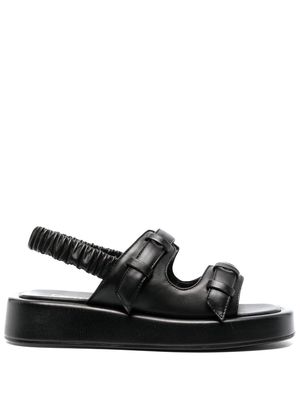 Elleme Loop platform leather slingback sandals - Black