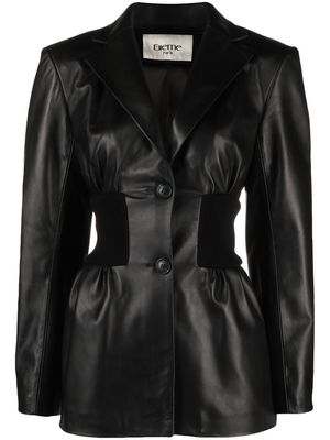 Elleme Rib leather jacket - Black