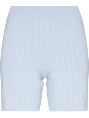 Elleme ribbed-knit fitted shorts - Blue