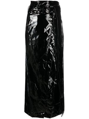 Elleme shiny vinyl midi skirt - Black