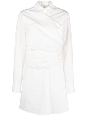 Elleme wrap-design cotton dress - White