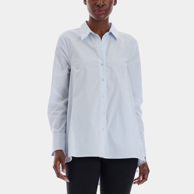 Ellen Tracy Women's A-Line Tunic Shirt in Blue Mist White