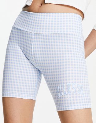 ellesse Azzolino shorts in blue gingham check