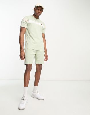 ellesse Caserio T-shirt with chest stripe in light green
