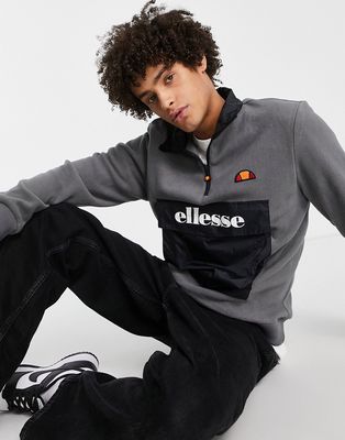 ellesse half zip fleece with logo in gray