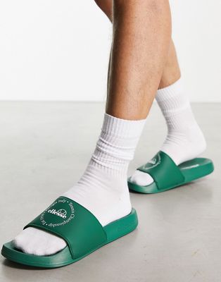 ellesse LS57 sliders in green and white