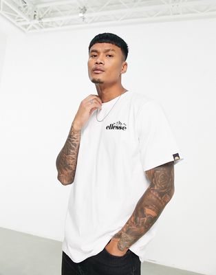 ellesse Lumlock t-shirt with chest mountain print in white