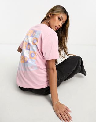 ellesse Petalian T-shirt with daisy back print in pink