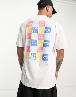 ellesse Rolletto t-shirt with floral back print in white