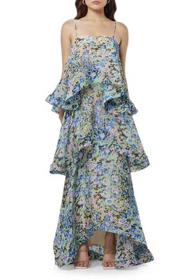 Elliatt Armani Floral Tiered Maxi Dress in Blue Multi