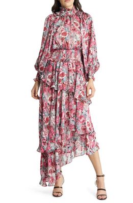 Elliatt Astrid Floral Long Sleeve Midi Dress in Dorian Print