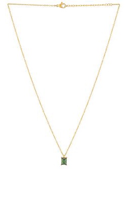 Ellie Vail Bethany Baguette Pendant Necklace in Metallic Gold.