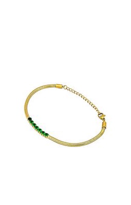 Ellie Vail Claudette Round Snake Chain Bracelet in Metallic Gold.