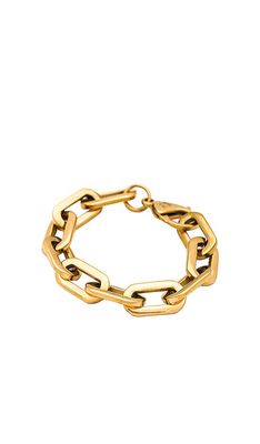 Ellie Vail Gage Oversized Link Bracelet in Metallic Gold.