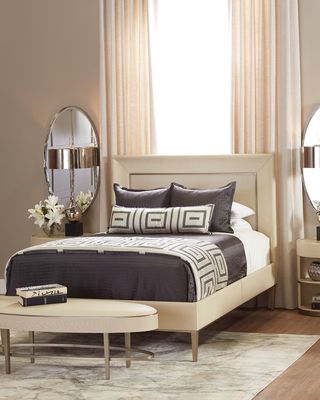 Ellipse Leather Queen Bed