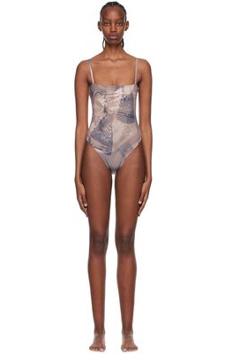 ELLISS Grey Polyester One-Piece Swimsuit